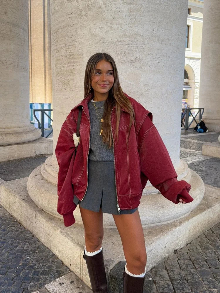 Elegante Damen Jacke in Weinrot