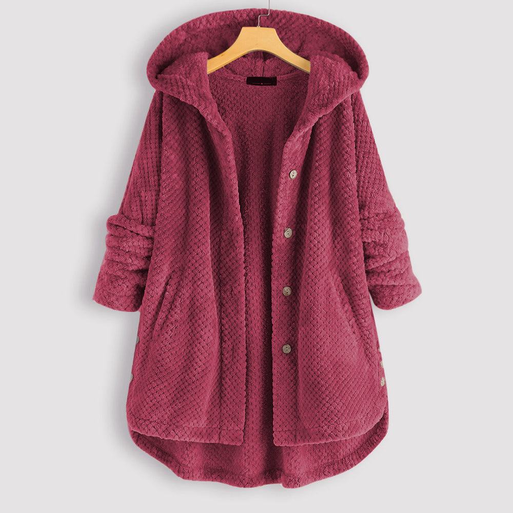 Jacke mit Kapuze und Knopfleiste für Damen