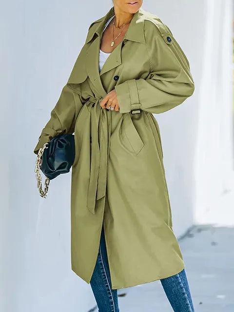 Eurika - Langer Trenchcoat mit doppelter Knopfreihe