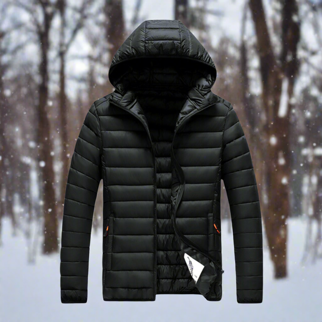 Warme Herbstjacke mit Kapuze