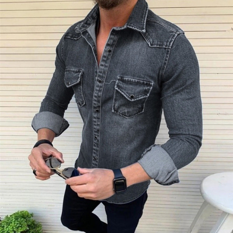 Karl | Slim-Fit Denim Hemd für Herren