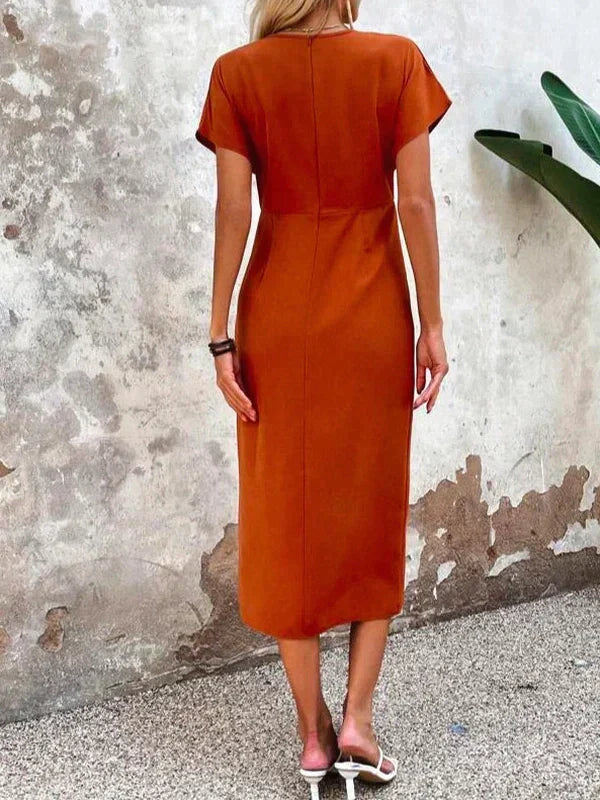 Larissa | Damen Midikleid mit V-Ausschnitt