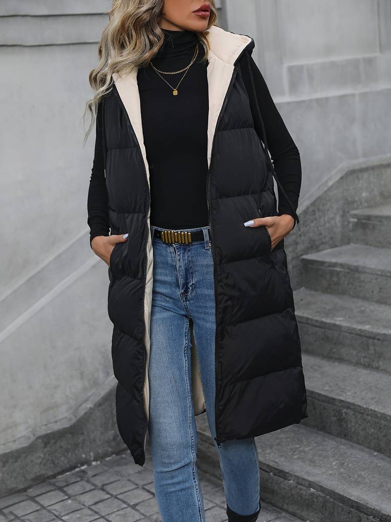 Annette - Lange Strickjacke mit Kapuze