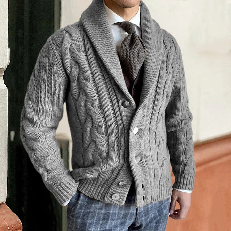 Mario - Stilvoller und Klassischer Herbst Strickjacke mit Knopfleiste für Herren