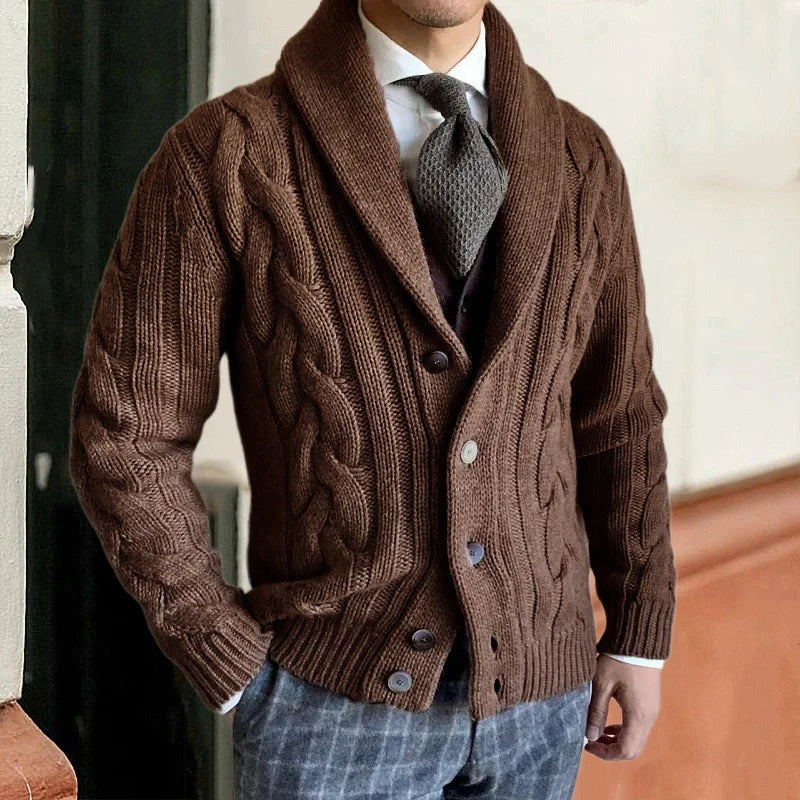 Mario - Stilvoller und Klassischer Herbst Strickjacke mit Knopfleiste für Herren