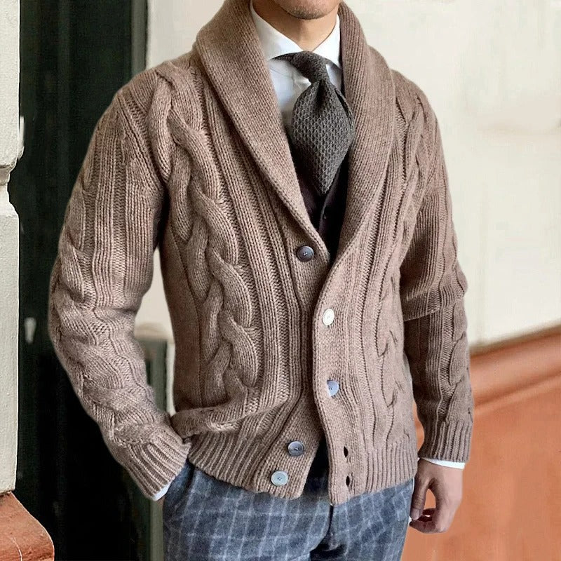 Mario - Stilvoller und Klassischer Herbst Strickjacke mit Knopfleiste für Herren