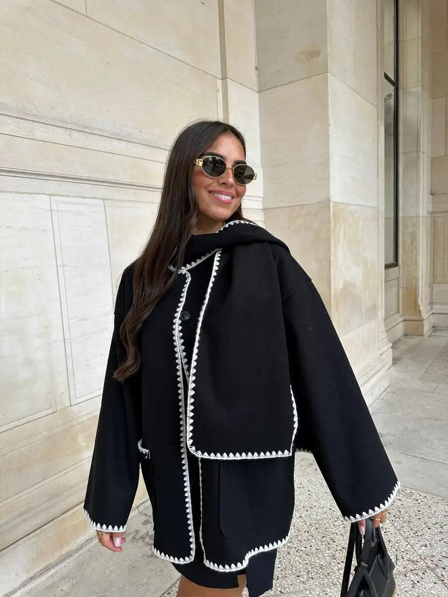 Mirella - Stylische Jacke mit Schal