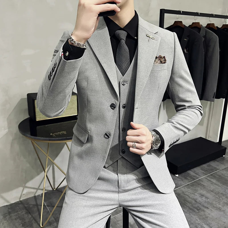 3-teiliger Herrenanzug Polyester für Hochzeit und formelle Anlässe