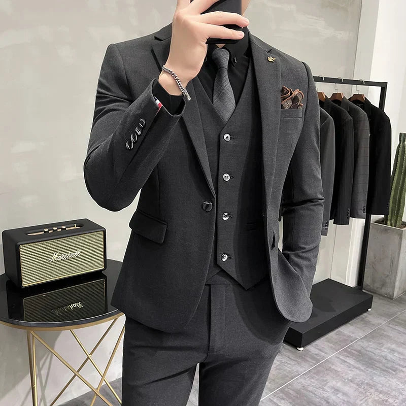 3-teiliger Herrenanzug Polyester für Hochzeit und formelle Anlässe
