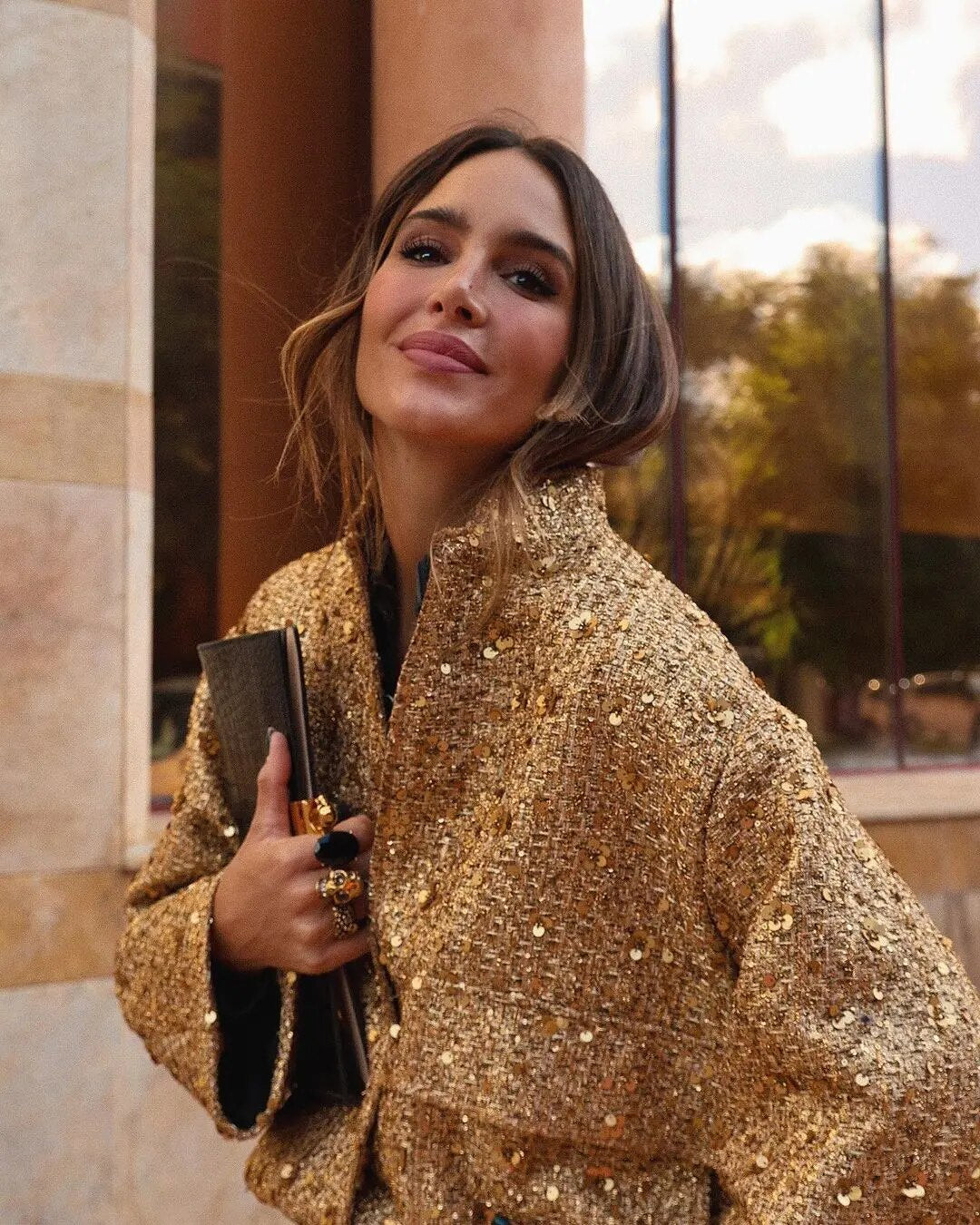 Ilse | Goldene Paillettenjacke für Damen