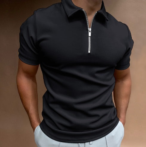Kurzarm-Shirt mit Reißverschluss für Herren
