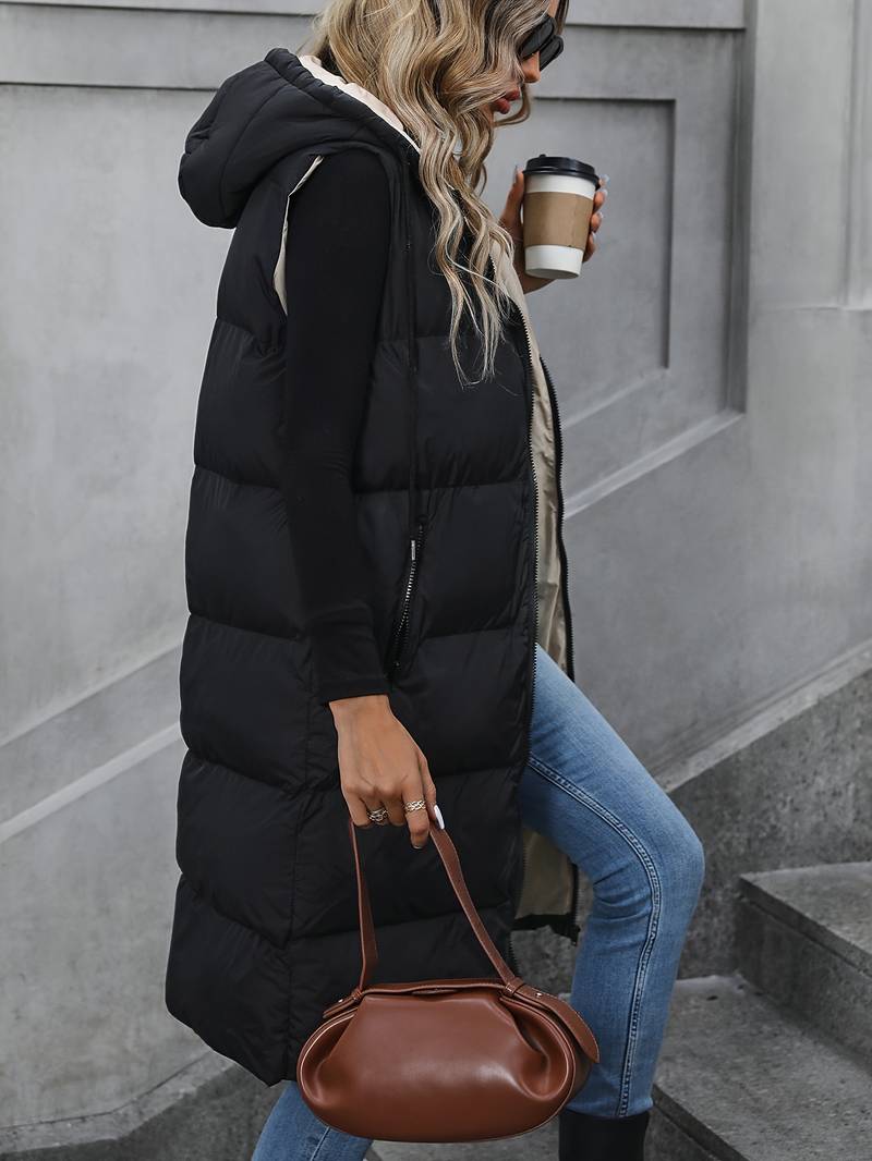 Annette - Lange Strickjacke mit Kapuze