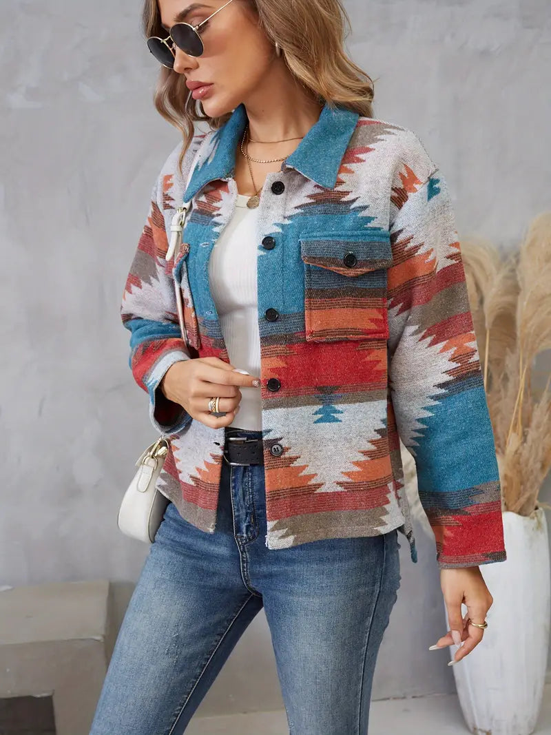Romy  | Aztek Muster Ethno-Jacke