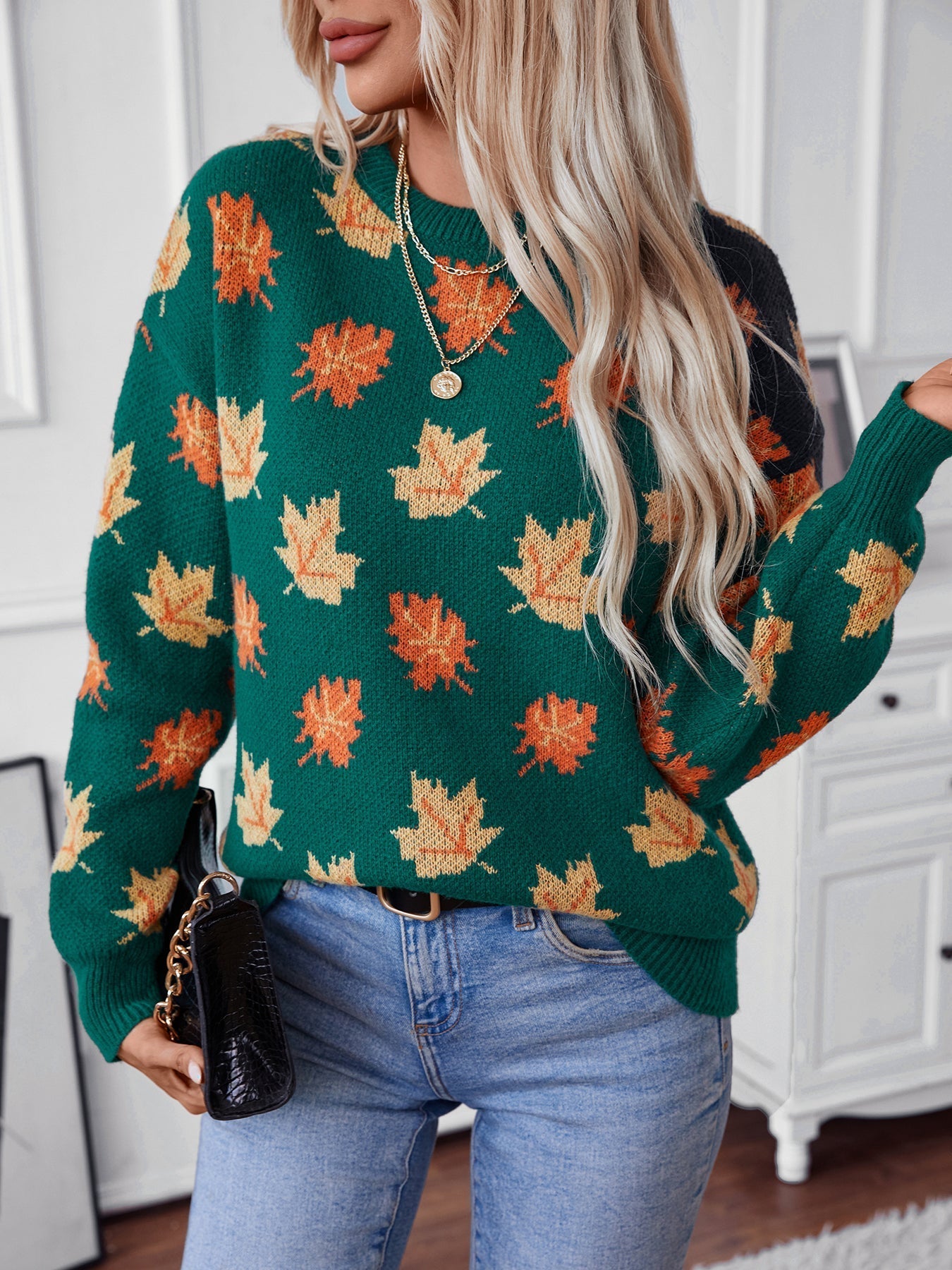 Keno | Gemütlicher Pullover mit Ahornblatt-Muster