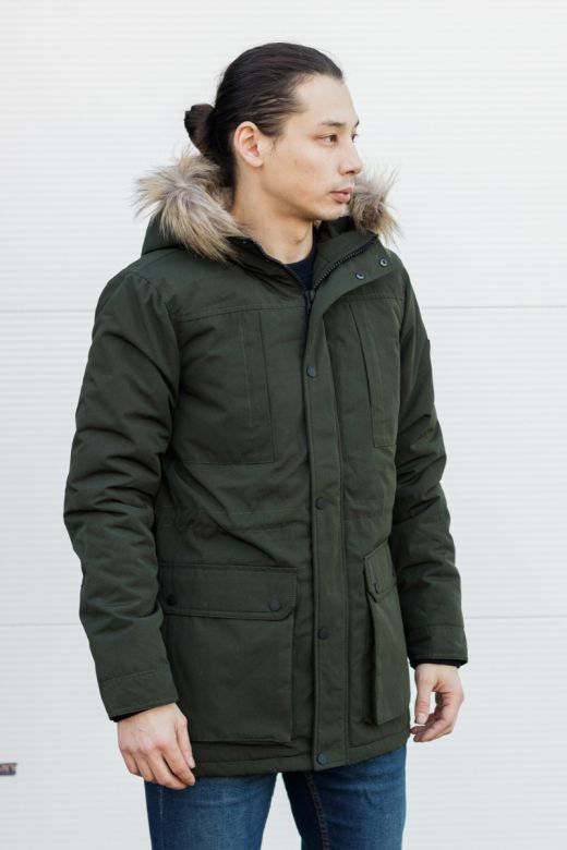 Francis - warme winterjacke mit fellkapuze