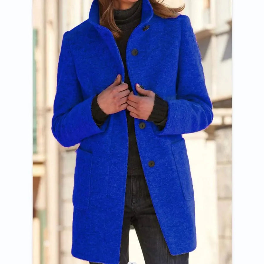 Angeline™ Stilvoller Wollmantel mit Knöpfen