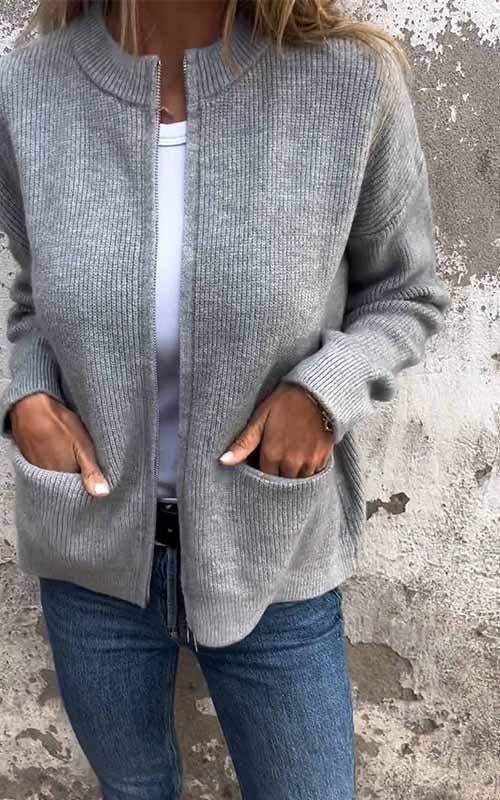 Hasel™ - Strickjacke mit Reißverschluss