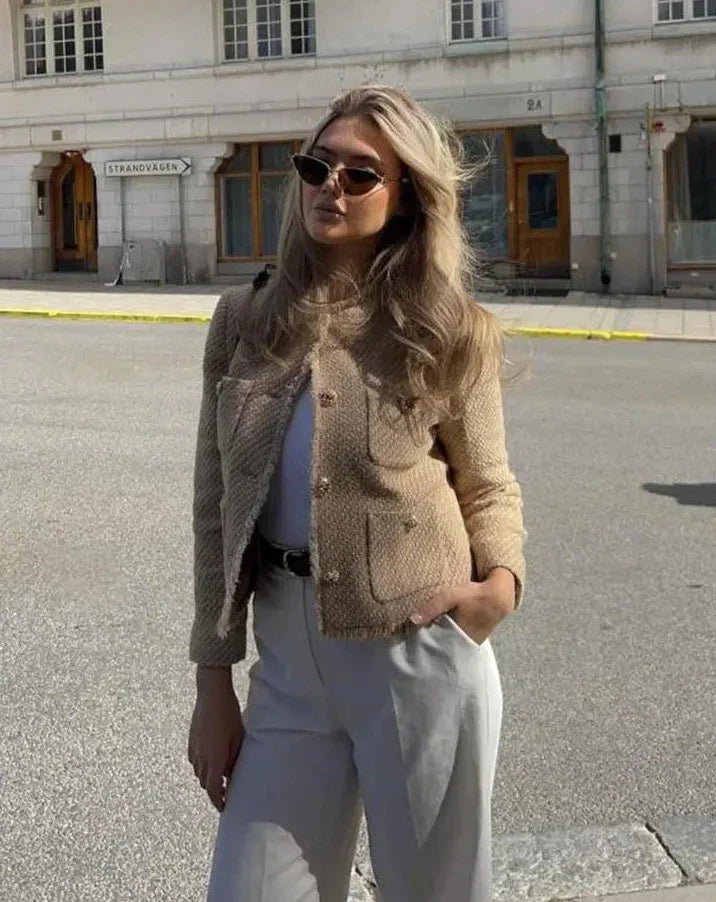Ruth - Klassischer Herbst Stilvoller Beiger Mantel für Damen