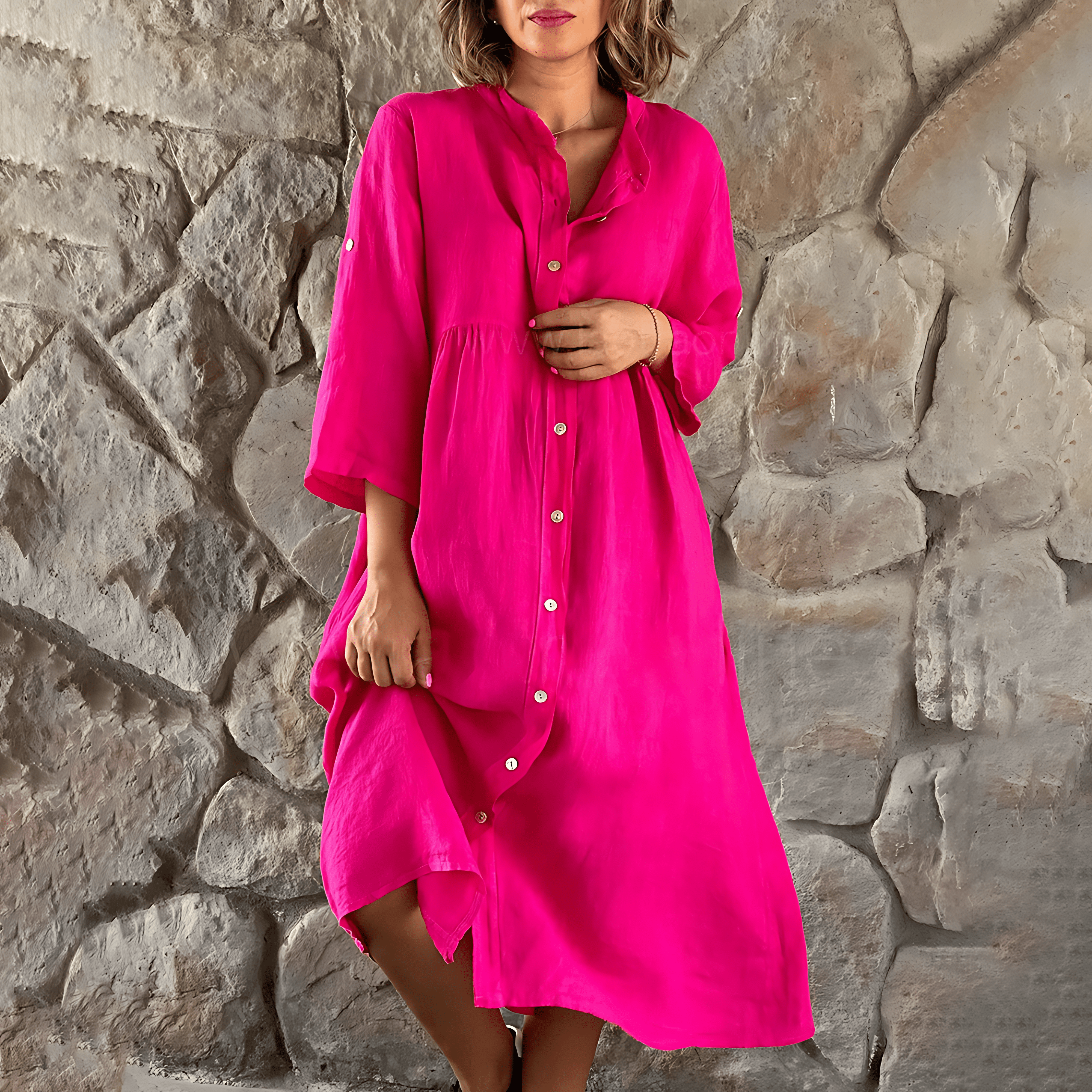 Knopfleiste Sommerkleid für Damen