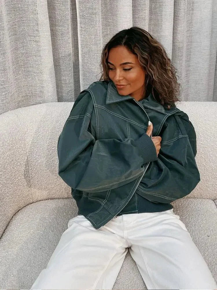 Damenjacke Baumwolle Oversized für Herbst und Winter