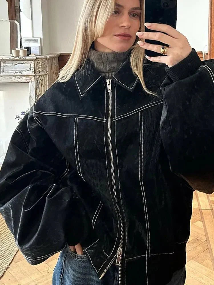 Damenjacke Baumwolle Oversized für Herbst und Winter