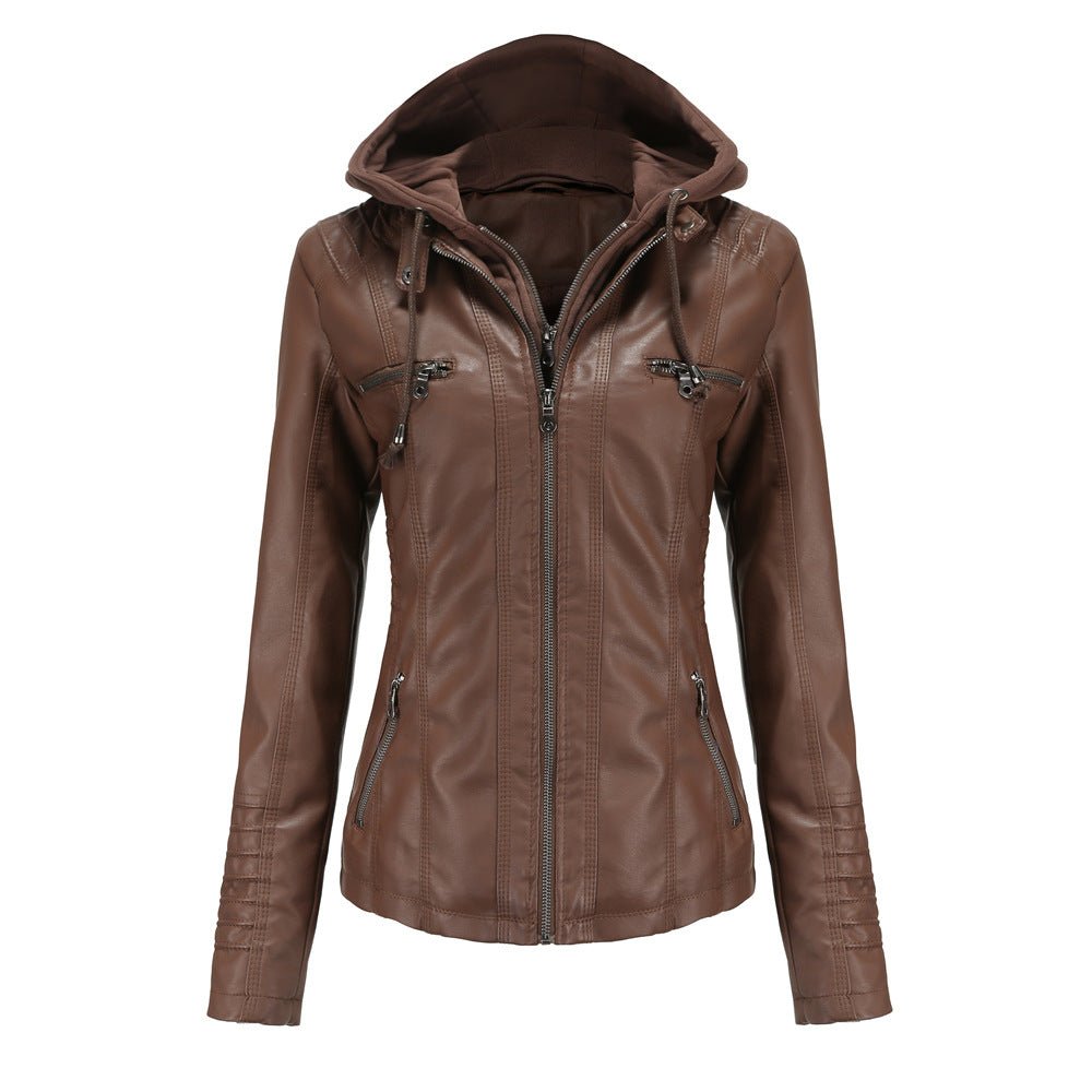Cleo Hooded Biker Jacket