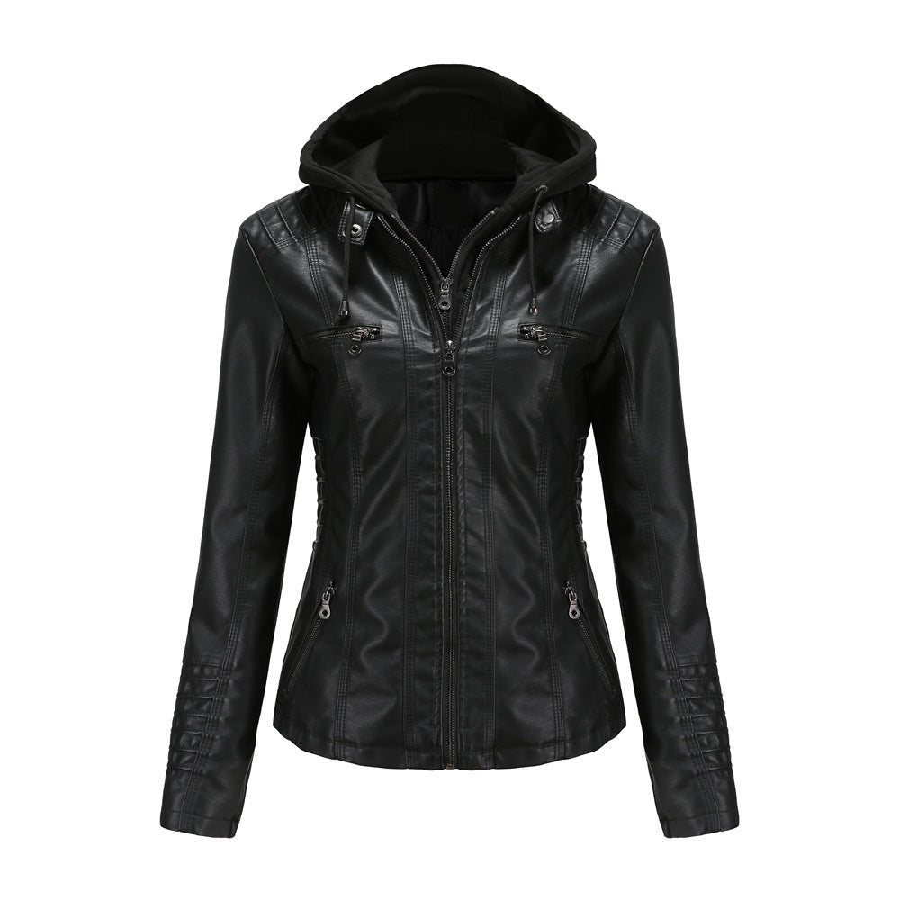 Cleo Hooded Biker Jacket