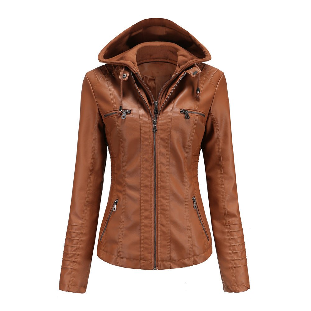 Cleo Hooded Biker Jacket