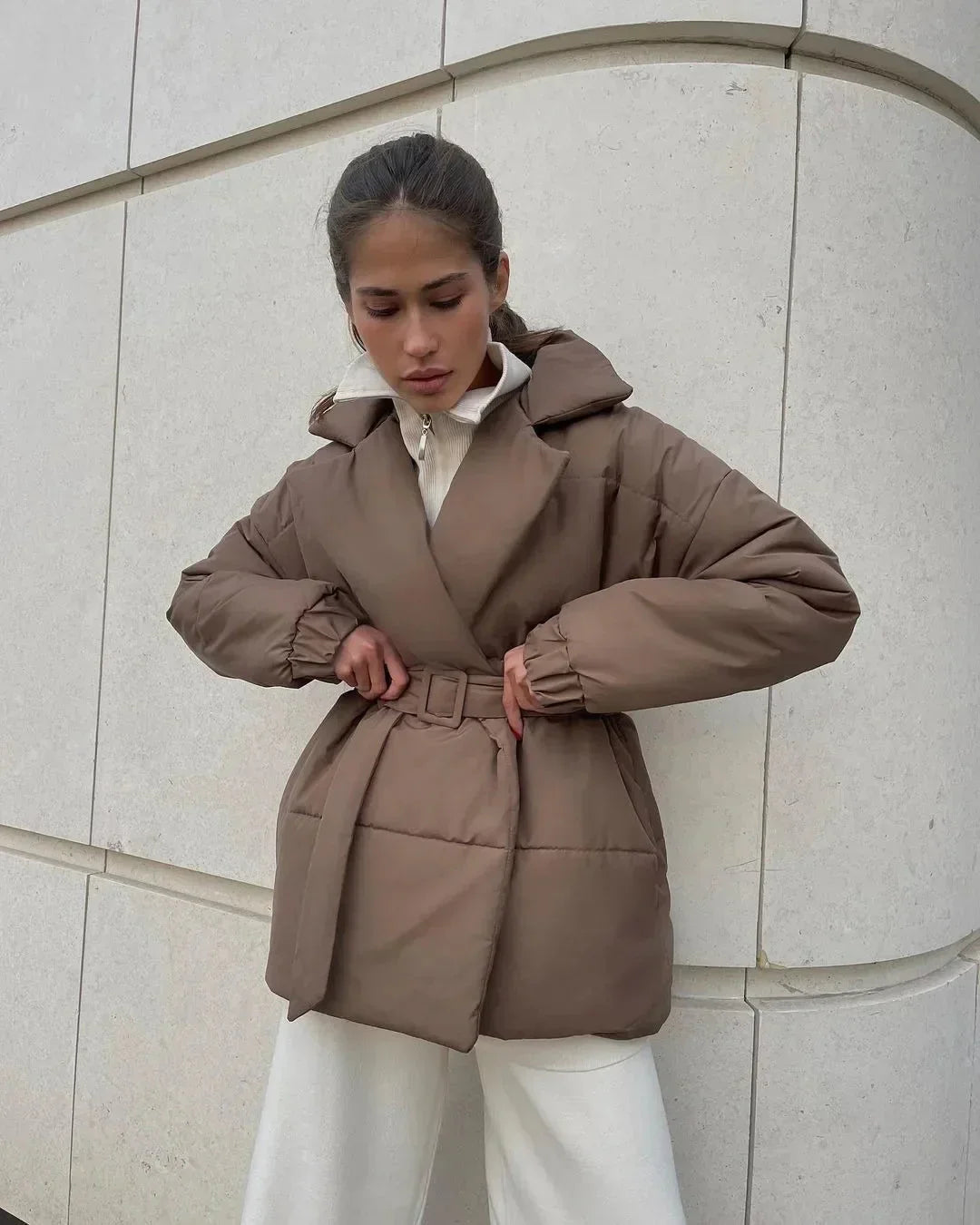Dulcian Gürtel Pufferjacke für Damen