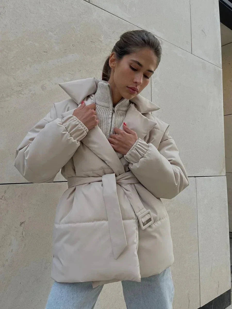 Dulcian Gürtel Pufferjacke für Damen