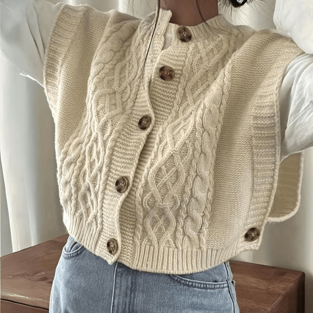 Strickweste Damen 100% Baumwolle Ärmelos Ideal für Layering