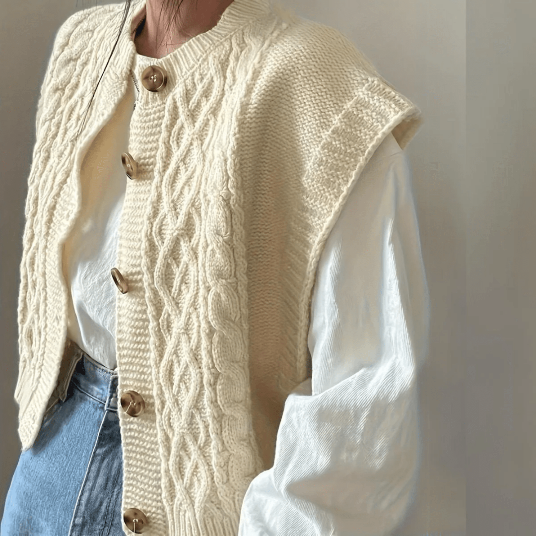Strickweste Damen 100% Baumwolle Ärmelos Ideal für Layering