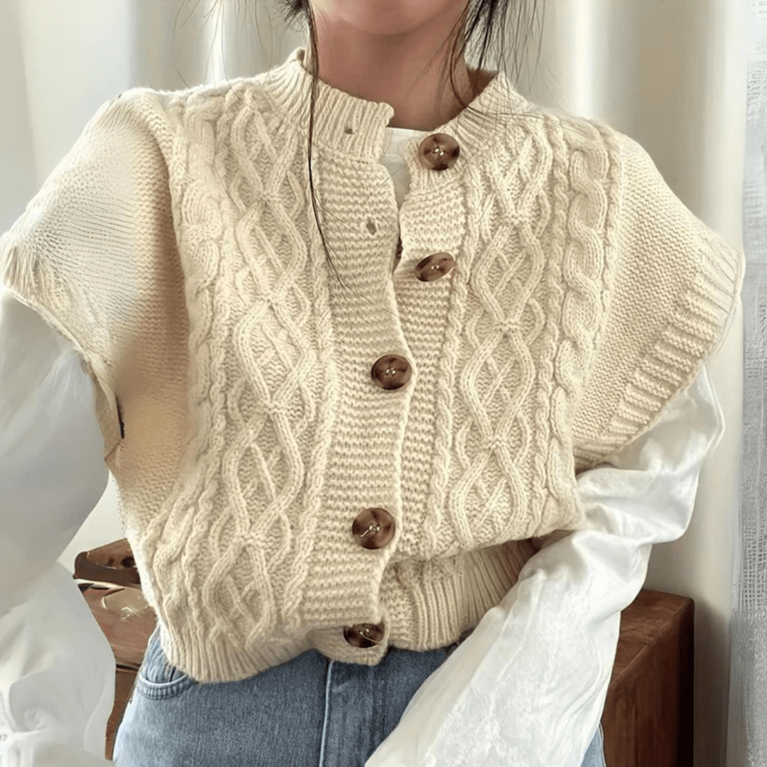 Strickweste Damen 100% Baumwolle Ärmelos Ideal für Layering