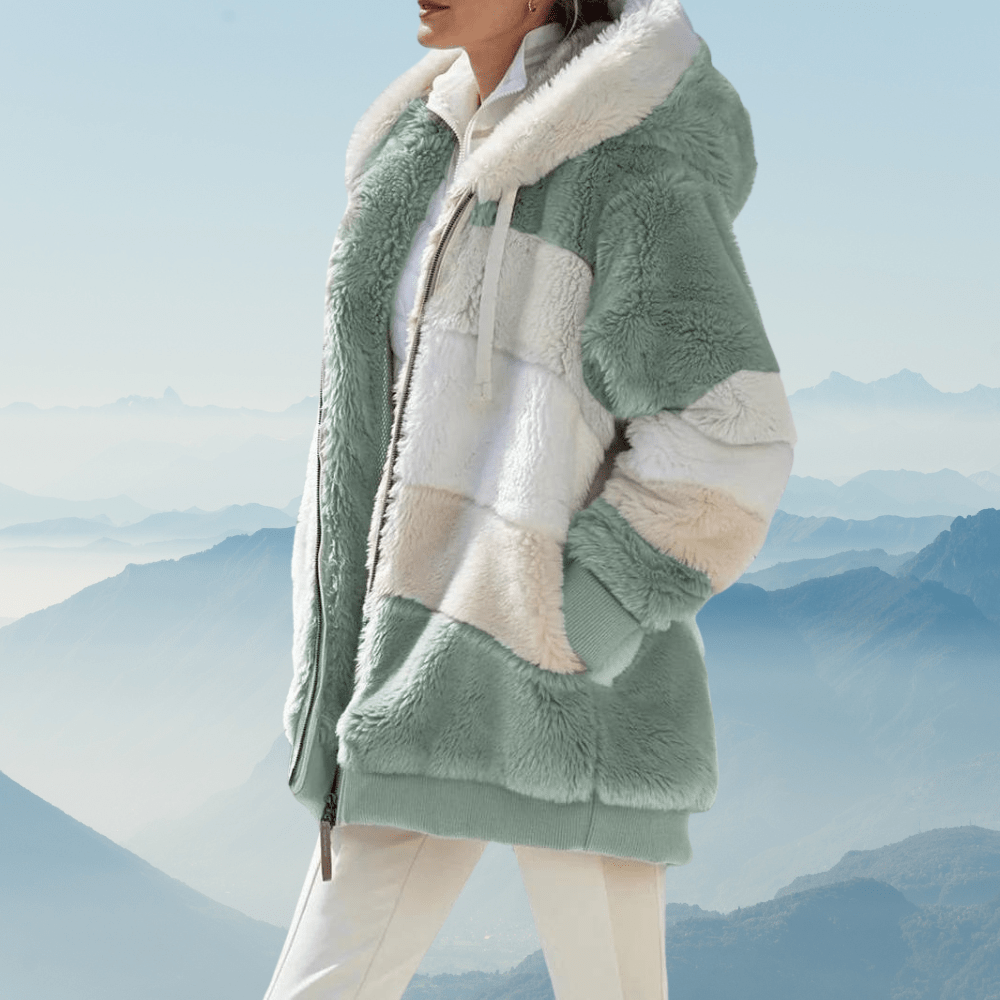 Kapuzensweatjacke aus Plüsch für Damen