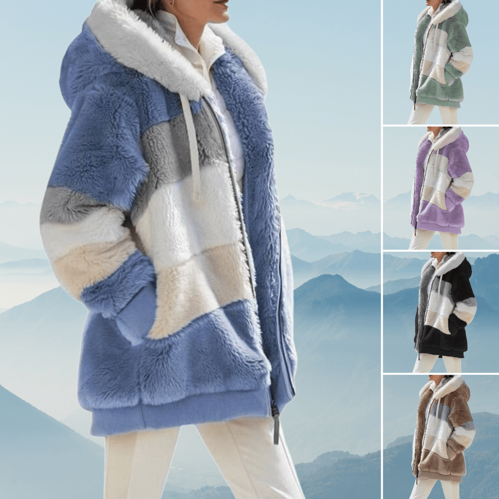 Kapuzensweatjacke aus Plüsch für Damen