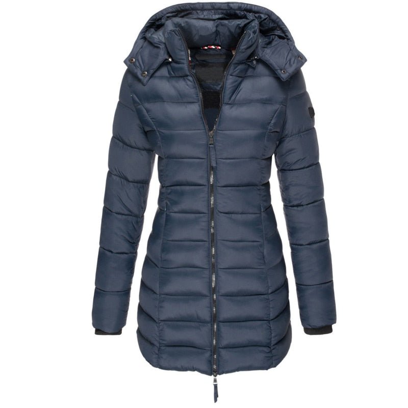 Wattierter Mantel mit Kapuze für Damen