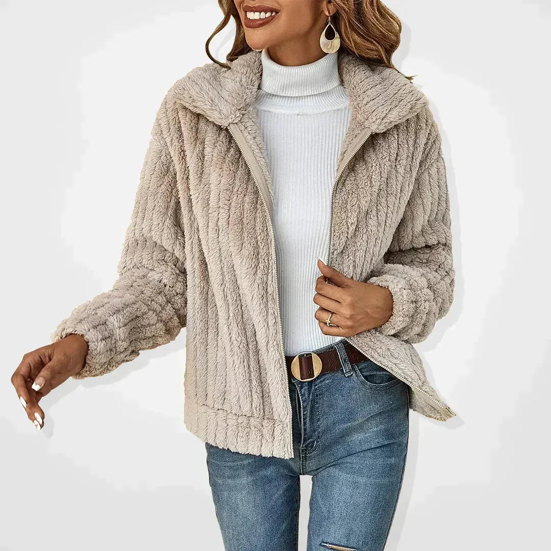 Katja Gerippten Plüschjacke für Damen