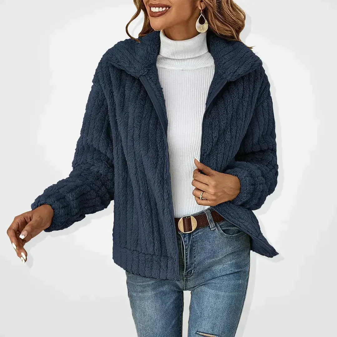 Katja Gerippten Plüschjacke für Damen