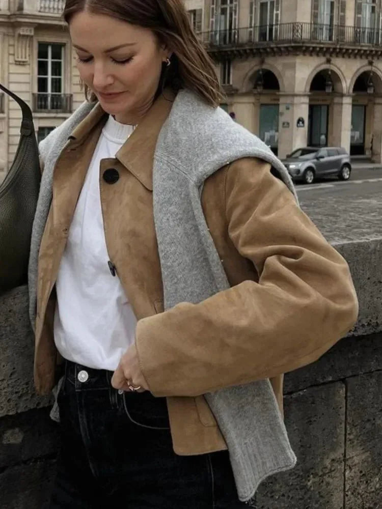 Damenjacke Vintage Baumwolle - Strukturierter Schnitt für Elegante Looks