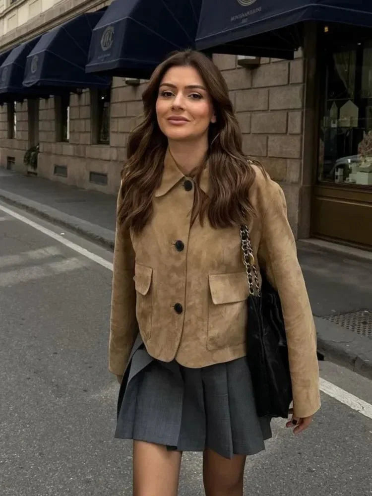 Damenjacke Vintage Baumwolle - Strukturierter Schnitt für Elegante Looks