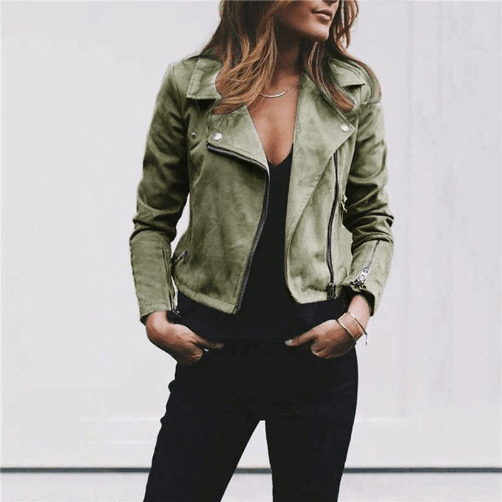 Mathilde Bikerjacke Wildlederimitat Stil