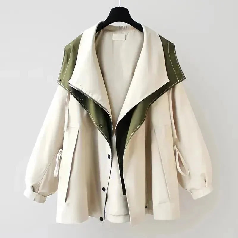 Kapuzentraincoat aus Seide für Damen
