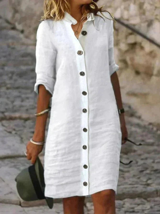 Yrsa Leichtes Kleid mit Knopfverschluss für Damen
