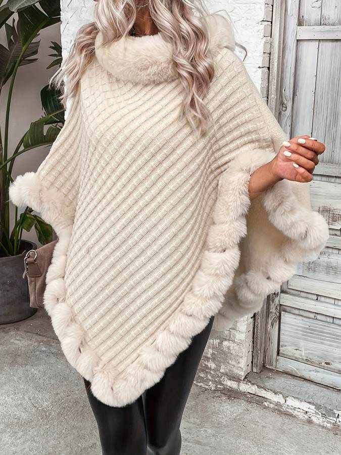 Kunstfellkragen Poncho von Zarina