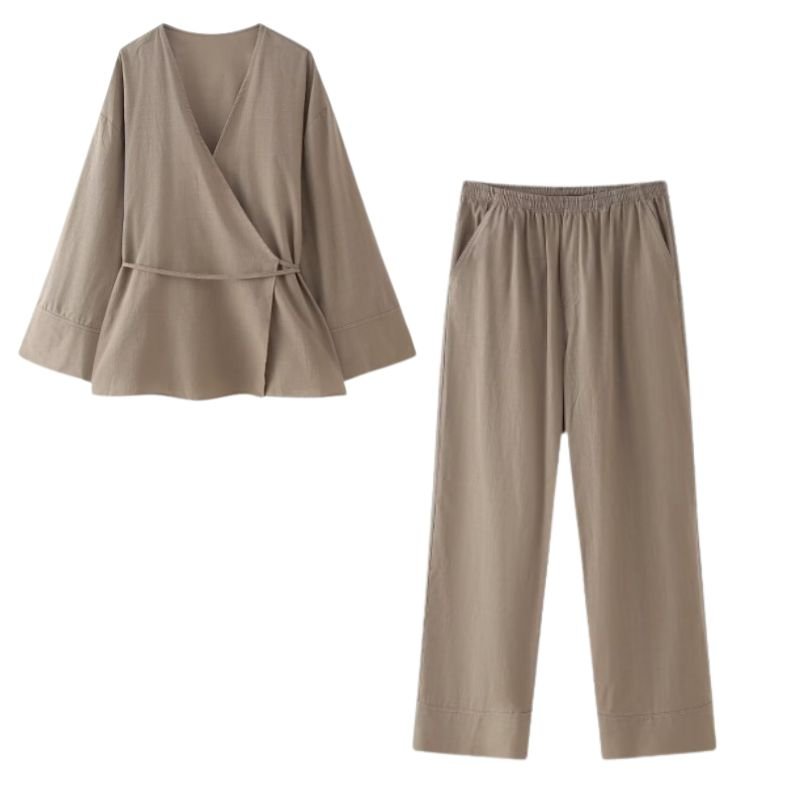 Zoey Kimono-Bluse und Hosen Set