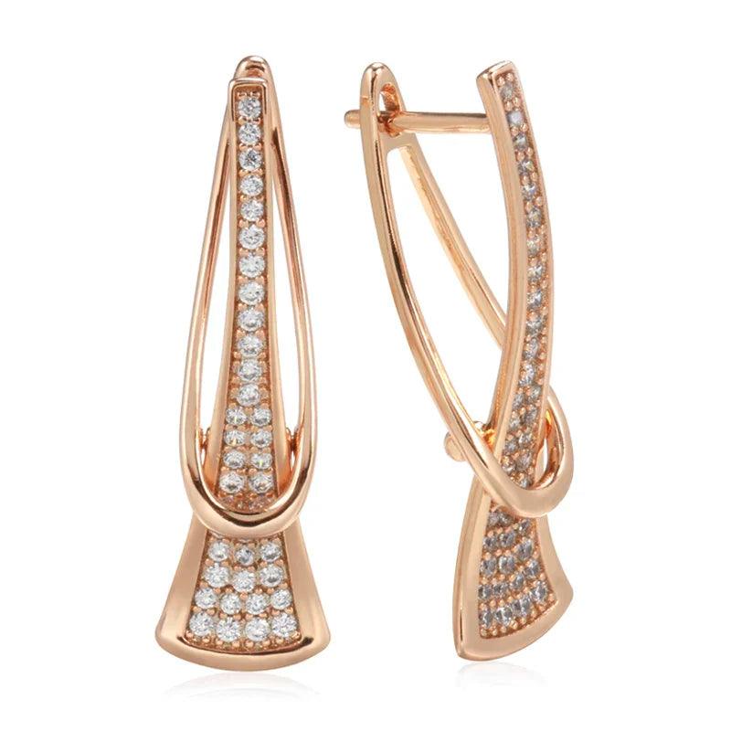 Elegante Roségold Zirkon Tropfen Ohrringe