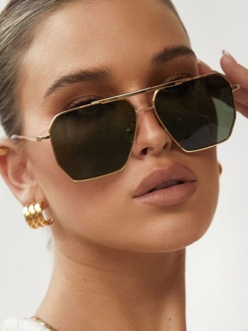 Pilotenbrille - Sonnenbrille Retrto Stil Damen | Vintage Pilot Sunglasses Women