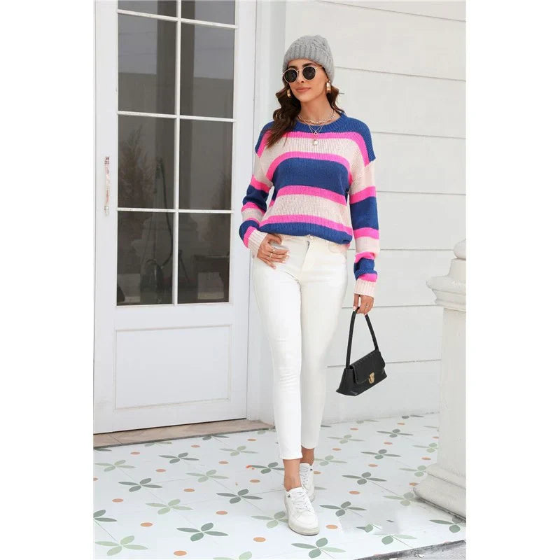 Abigail | Vibrant Striped Comfort Damenpullover