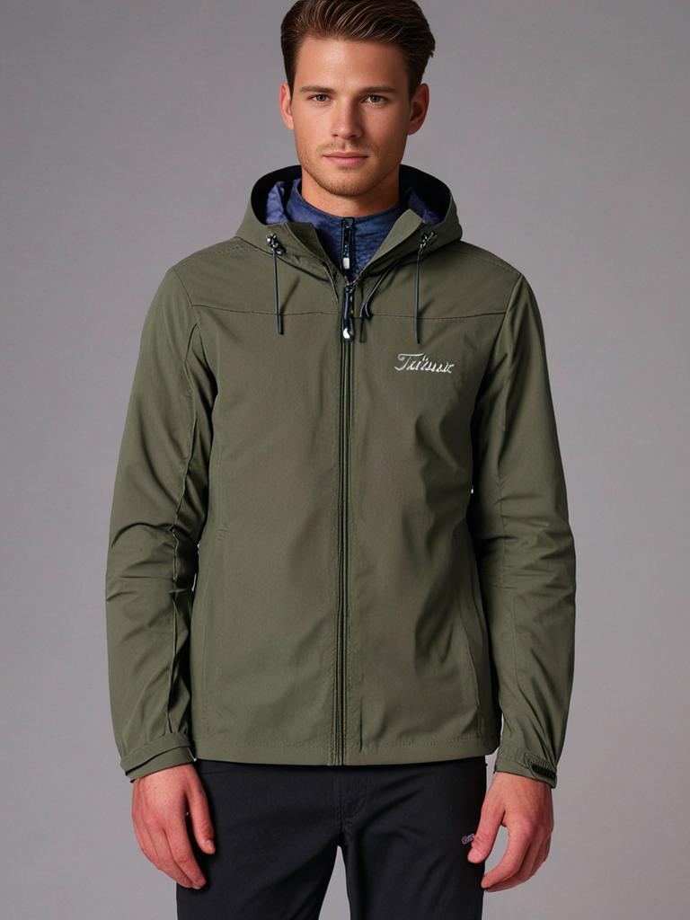 Wasserdichte Regenjacke Herren Atmungsaktiv Polyester