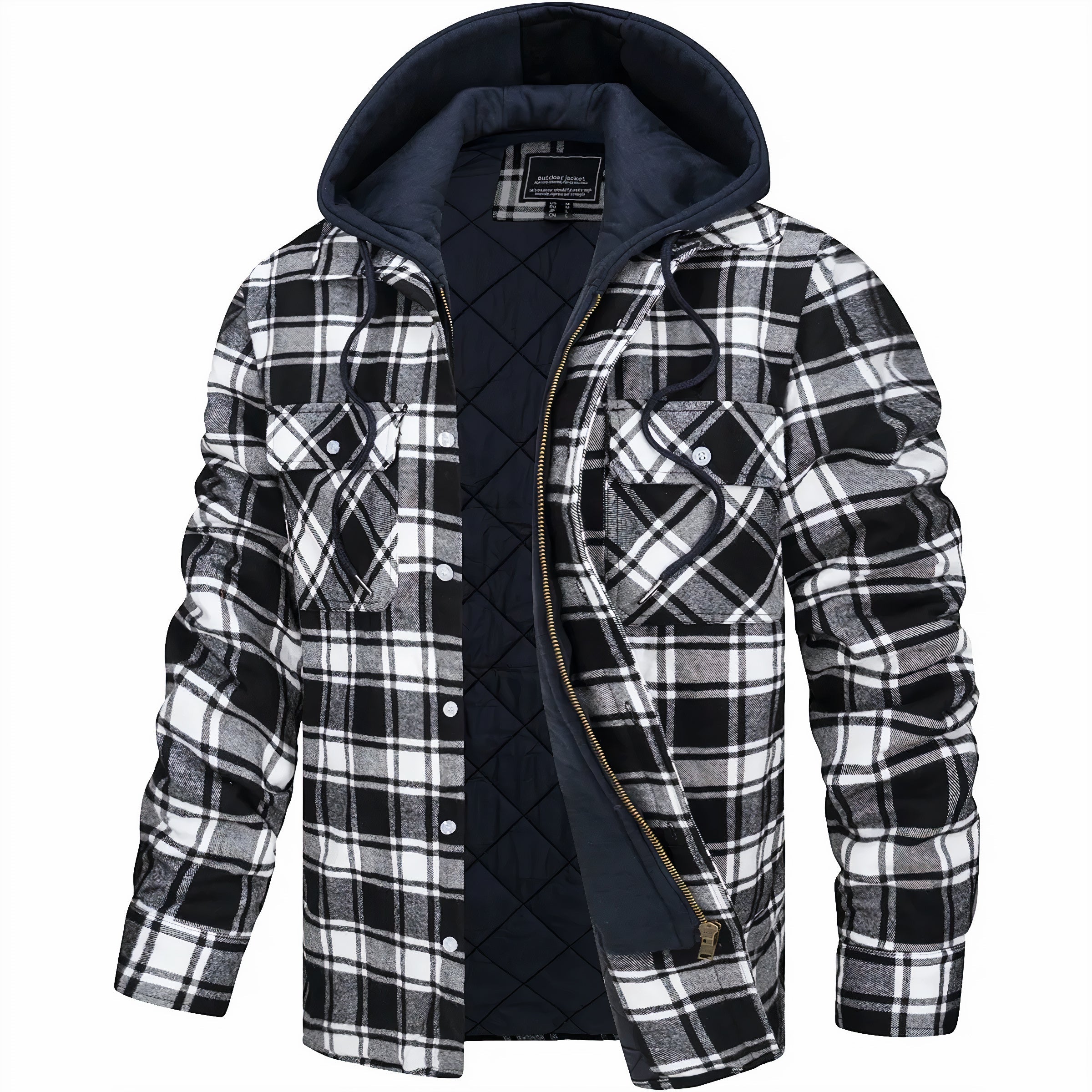 Olesya | Karierte Zip-Up Herrenjacke